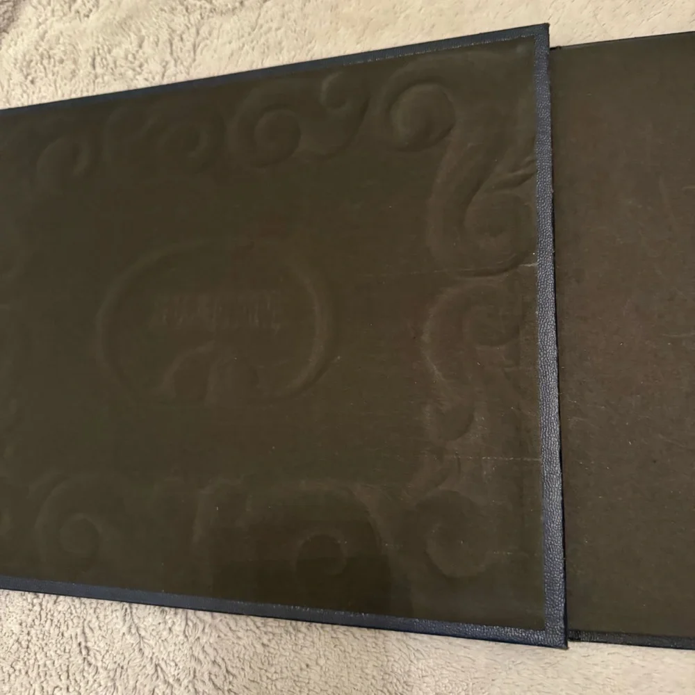 Vintage Blue Photo Album Black Pages Embossed Cover String Tie Scrapbook‎